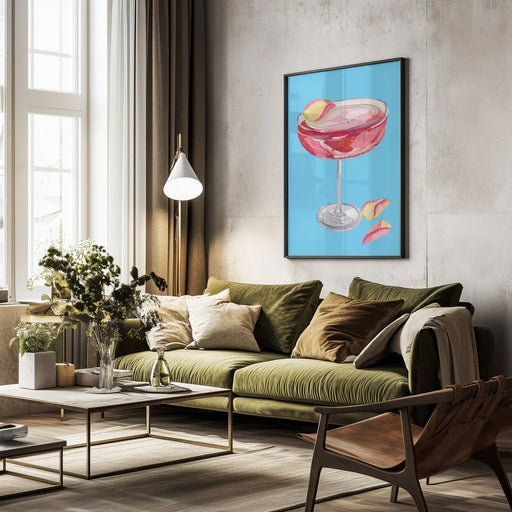 Sparkling Rose Gin Cocktail - Alice Straker Framed Art | Home or Office Art