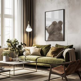 Peekaboo Baby Bear Back Framed Art Lola Peacock | Home or Office Art