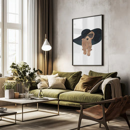 Cockapoo Sun Hat Framed Art Sarah Manovski | Home or Office Art