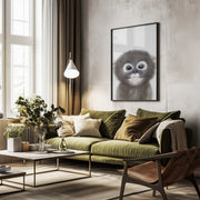 Peekaboo Baby Monkey Framed Art Lola Peacock | Home or Office Art