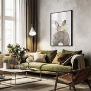 Floral Bunny Back Framed Art Lola Peacock | Home or Office Art