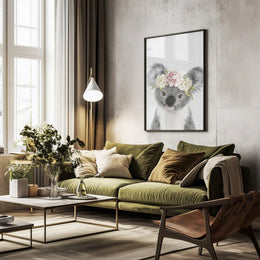 Floral Baby Koala Framed Art Lola Peacock | Home or Office Art