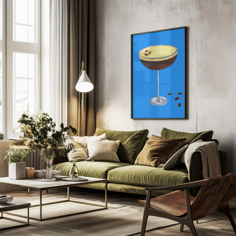 Espresso Martini Blue - Alice Straker Framed Art | Home or Office Art