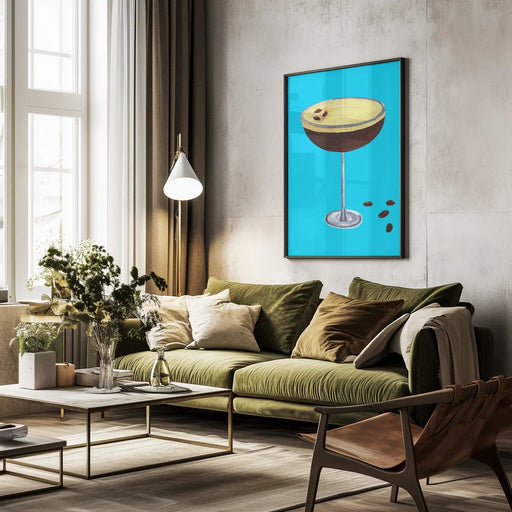 Espresso Martini Sky Blue - Alice Straker Framed Art | Home or Office Art