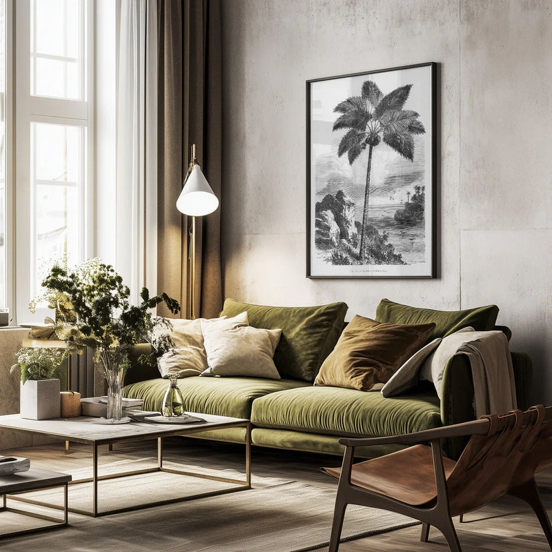 Vintage Palm Tree Drawing I - Les Palmiers Histoire Iconographique Framed Art | Home or Office Art