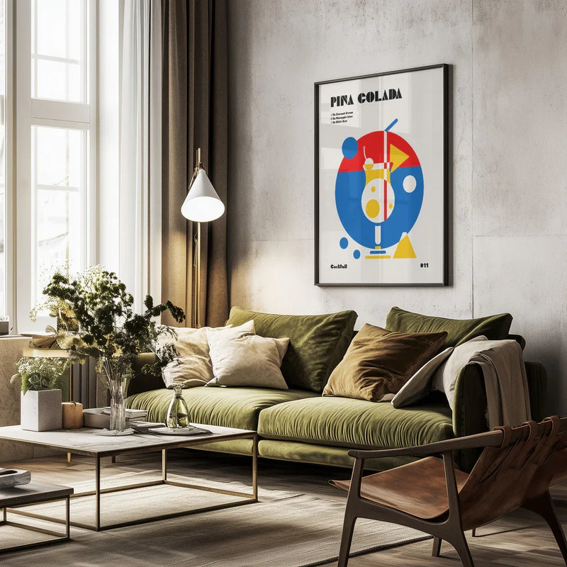 Pina Colada Bauhaus Cocktail - Retrodrome Framed Art | Home or Office Art