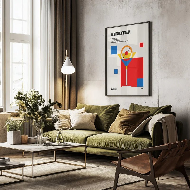 Manhattan Bauhaus Cocktail - Retrodrome Framed Art | Home or Office Art