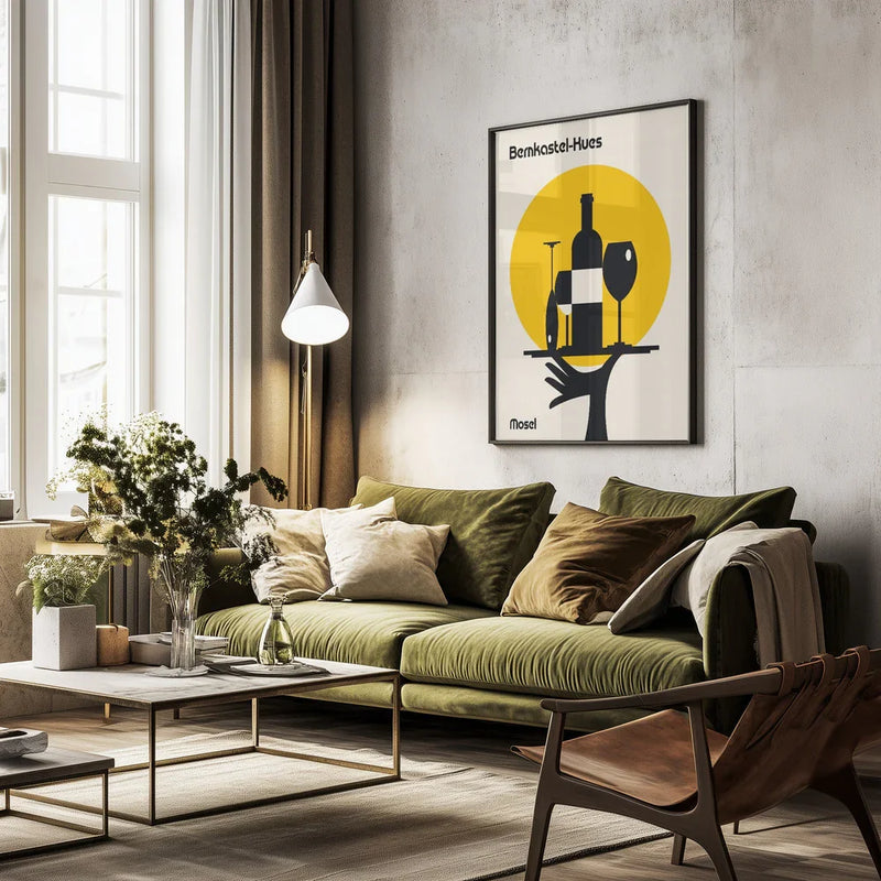 Mosel Wine Minimalist Print - Retrodrome Framed Art | Home or Office Art