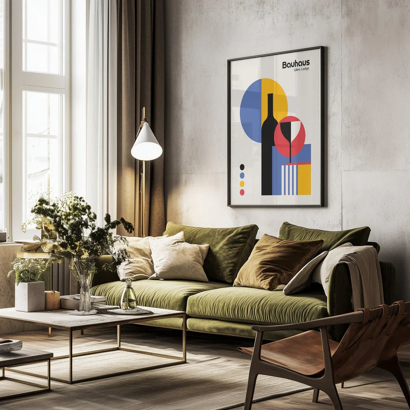 Bauhaus Wine Lodge - Retrodrome Framed Art | Home or Office Art