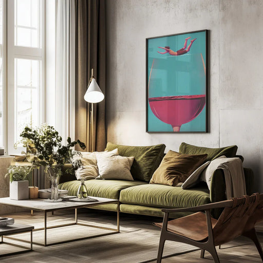 Wine Dive - Andreas Magnusson Framed Art | Home or Office Art