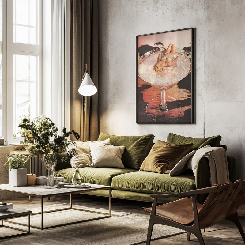 Glitter Pink Margarita - Vertigo Artography Framed Art | Home or Office Art