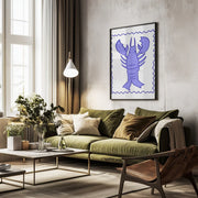 Purple Lobster Stamp - Athene Fritsch Framed Art | Home or Office Art