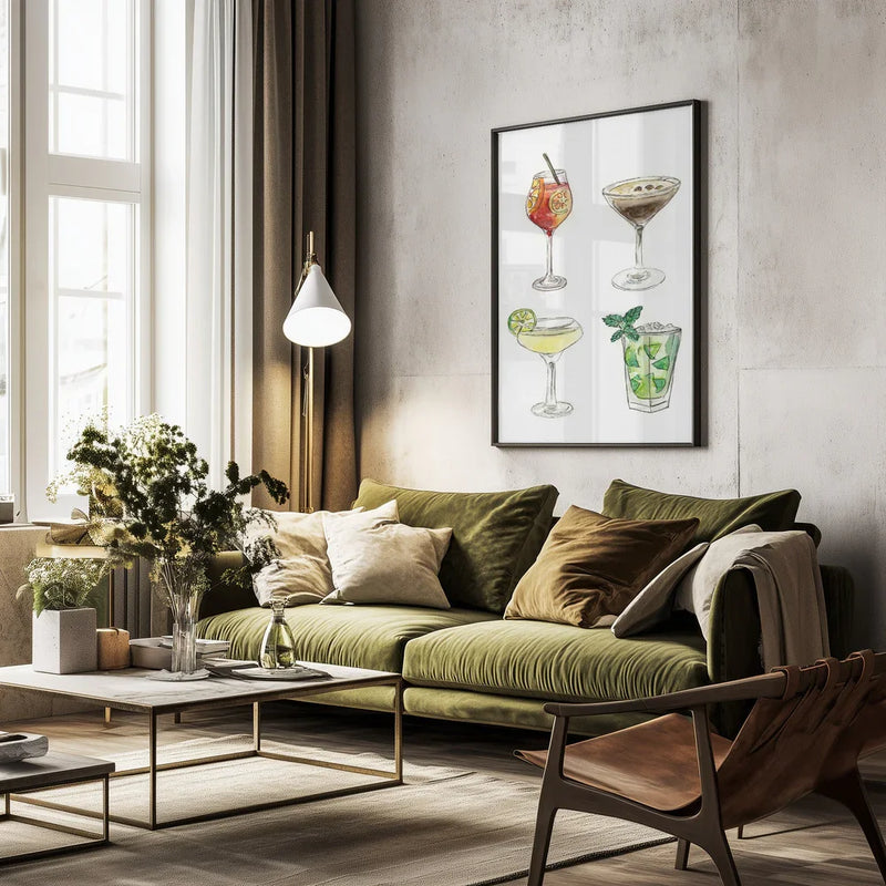 Cocktails - Petra Lizde Framed Art | Home or Office Art