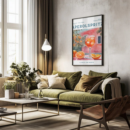 Aperol Spritz, Aquarell, Fresh - Ohkimiko Framed Art | Home or Office Art