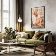 Babes of Bourbon Vol 7 Sexy Vintage Whiskey Pinup Girl - The Whiskey Ginger Framed Art | Home or Office Art