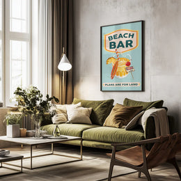 Beach Bar Summer Tropical Cocktail Bar Art - The Whiskey Ginger Framed Art | Home or Office Art