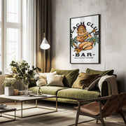 Beach Club Bar. Sailor Jerry Style Pin-up Girl Playing Guitar - The Whiskey Ginger Framed Art | Home or Office Art