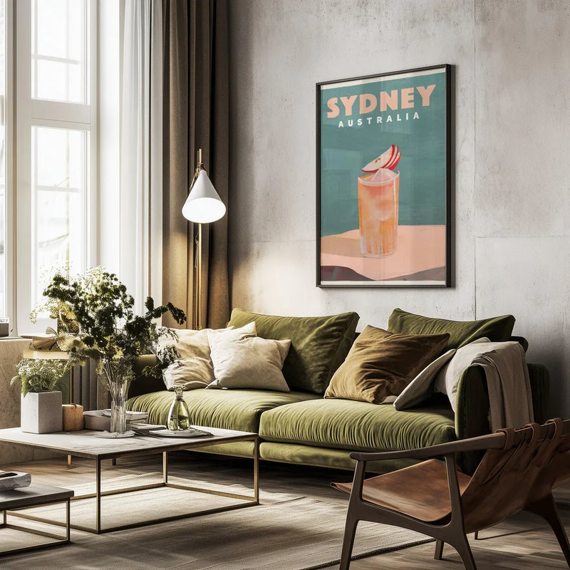 Sydney Australia Cocktail Bar Decor - The Whiskey Ginger Framed Art | Home or Office Art