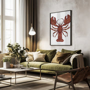 Bill the Lobster - Valentina Harper Framed Art | Home or Office Art