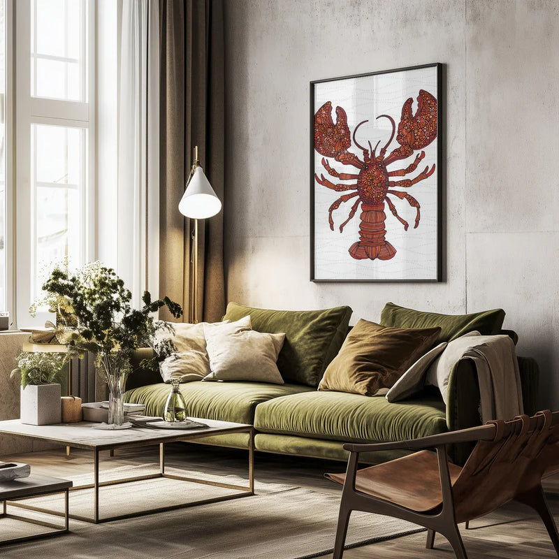 Bill the Lobster - Valentina Harper Framed Art | Home or Office Art