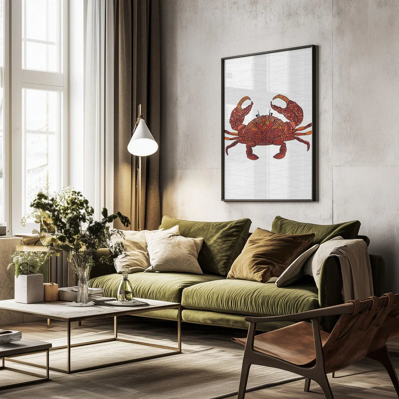Peter the Crab - Valentina Harper Framed Art | Home or Office Art