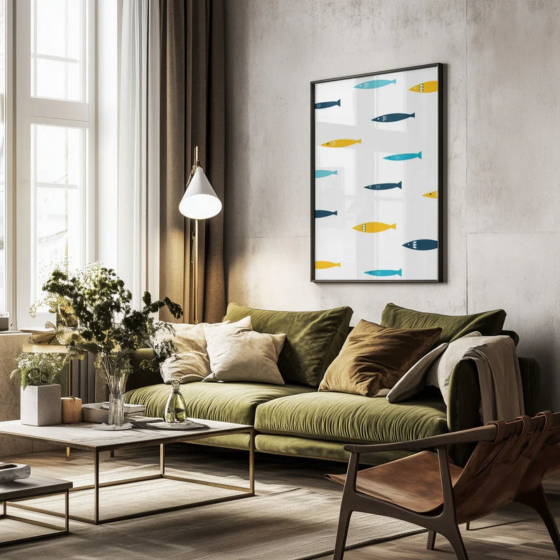 Colorful Sardines - Elizabeth C Framed Art | Home or Office Art