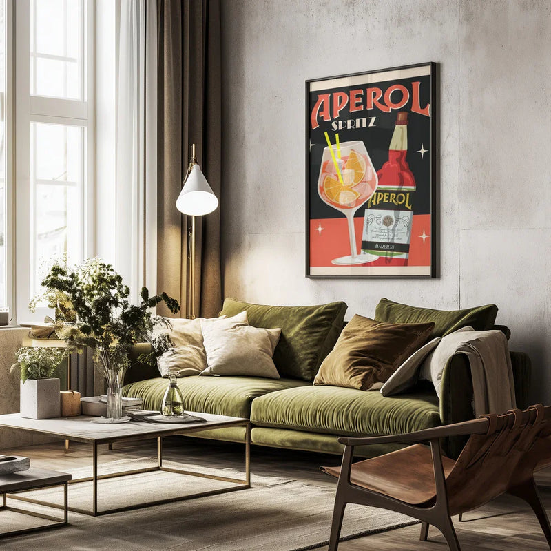 Aperol Spritz_Black - WallChart Art Studio Framed Art | Home or Office Art