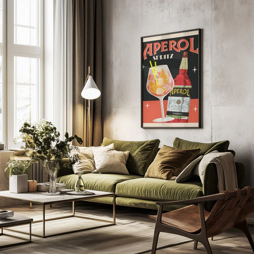 Aperol Spritz_Black - WallChart Art Studio Framed Art | Home or Office Art