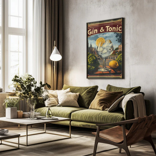 Gin &amp; Tonic Vintage - Andreas Magnusson Framed Art | Home or Office Art