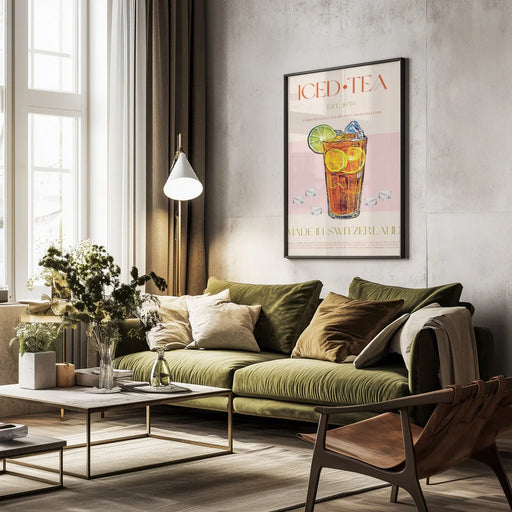 Refreshing Glass of Iced Tea - Nazma Khokhar Framed Art | Home or Office Art