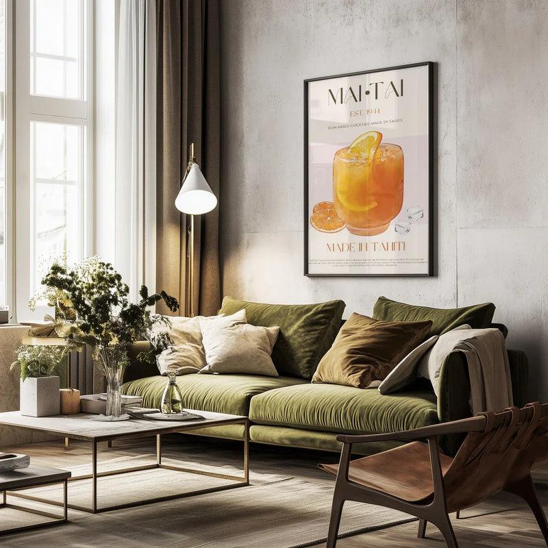 Orange Bliss Drink - Nazma Khokhar Framed Art | Home or Office Art