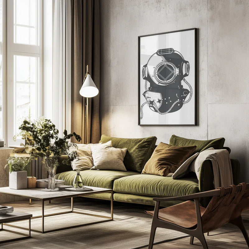 Vintage Diver - Nicholas Framed Art | Home or Office Art