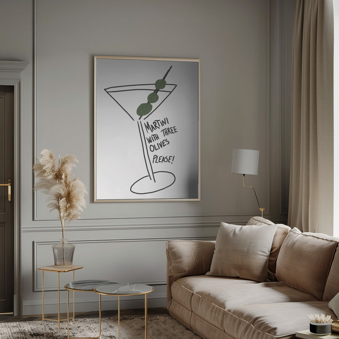 Martini Three Olives Framed Art Modern Wall Decor