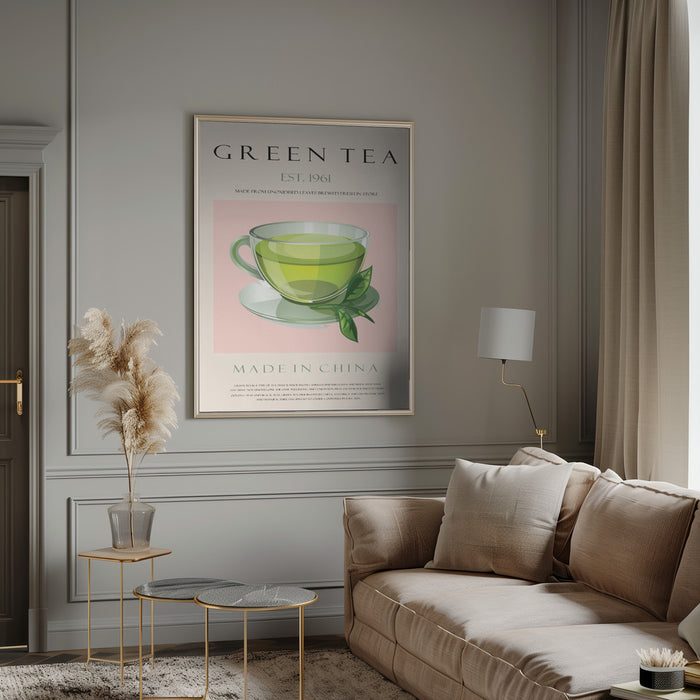 Green Tea Est. 1961 Framed Art Modern Wall Decor
