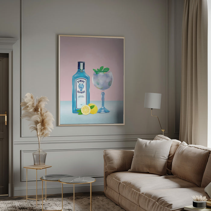 Gin Cocktail Framed Art Modern Wall Decor