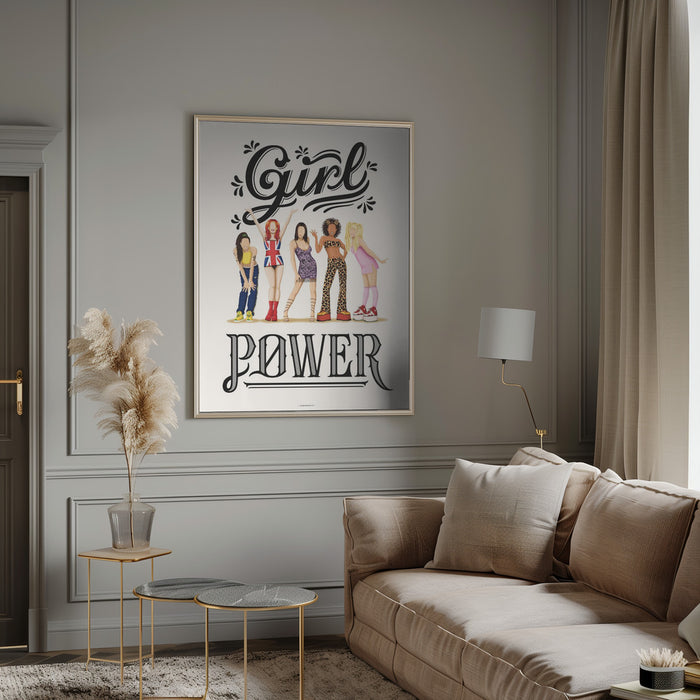 Girl Power Framed Art Modern Wall Decor