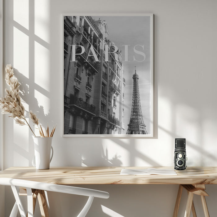 Paris Text 3 Framed Art Modern Wall Decor