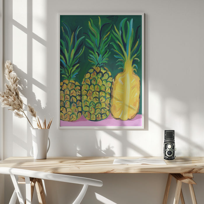 Pineapples Framed Art Modern Wall Decor