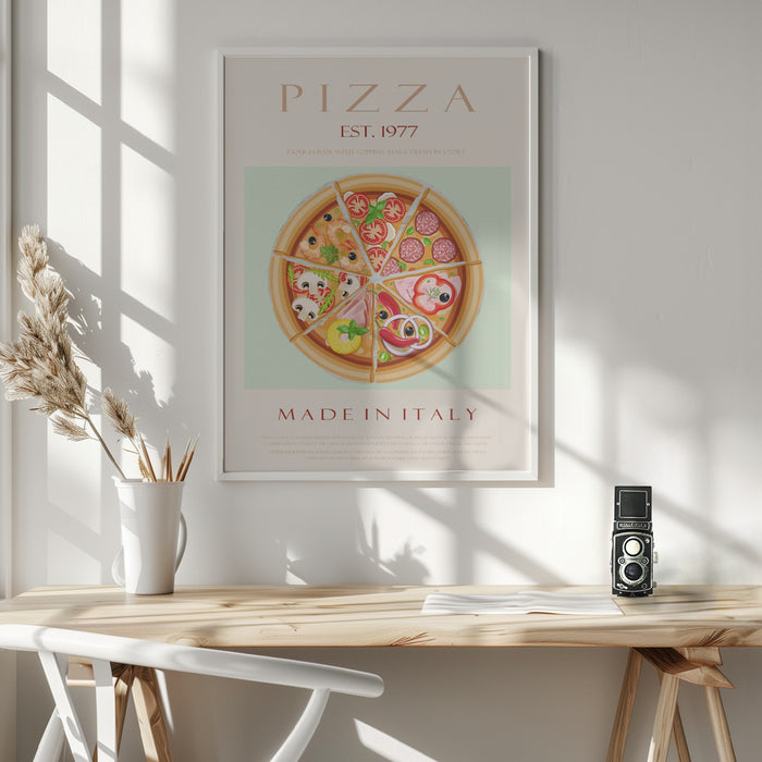 Pizza est. 1977 Framed Art Modern Wall Decor