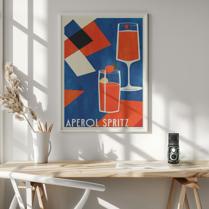 Aperol Spritz Framed Art Modern Wall Decor