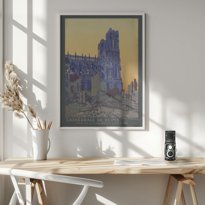Cathédrale de Reims Framed Art Modern Wall Decor