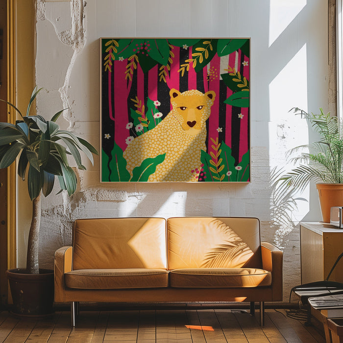 Leopard-Animal Trilogy Square Canvas Art Print