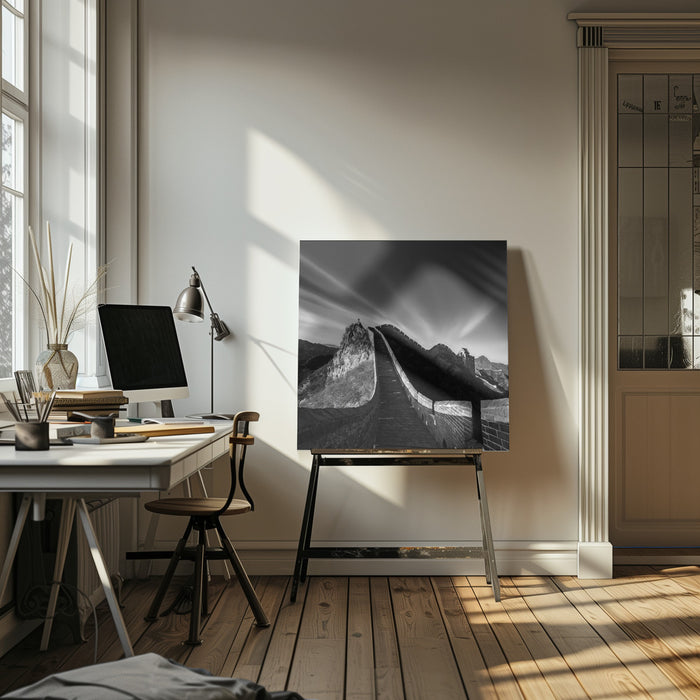 Photographing the Great Wall Square Canvas Art Print