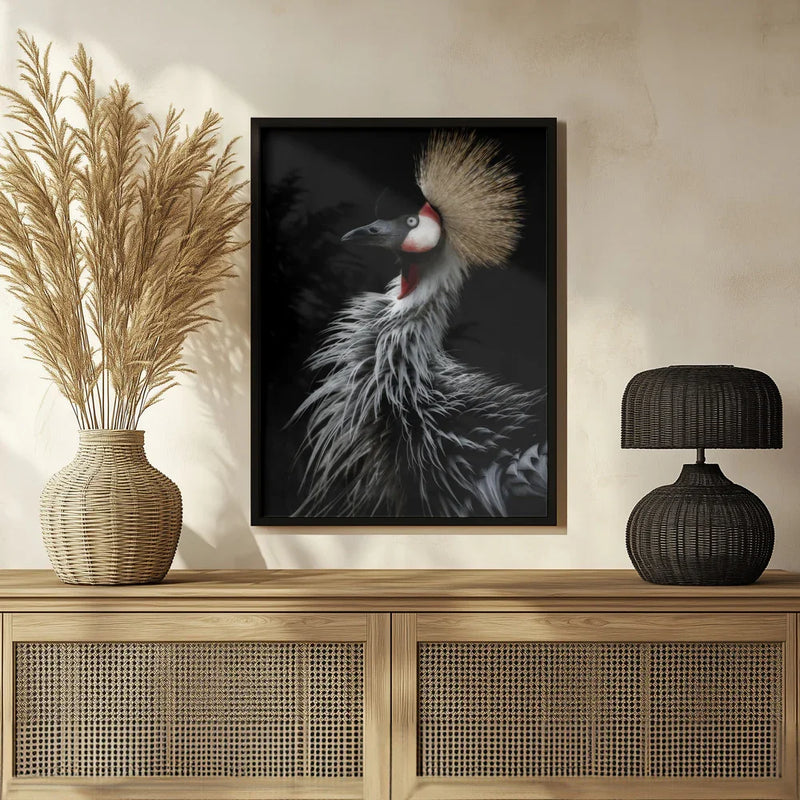 Crowned crane's portrait Framed Art Eiji Itoyama | Home or Office Art