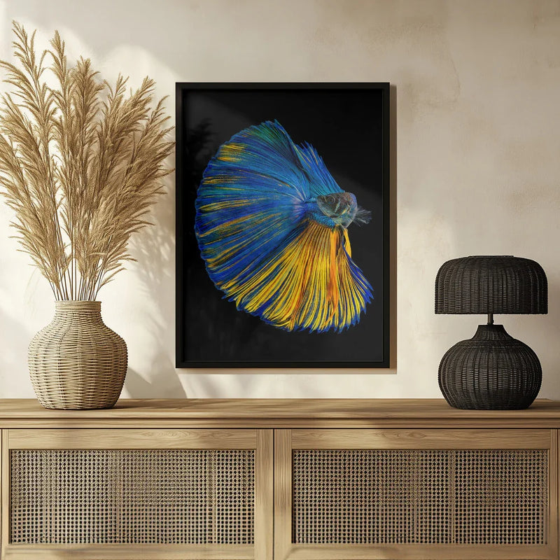 Yellow &amp; Blue Framed Art Andi Halil | Home or Office Art
