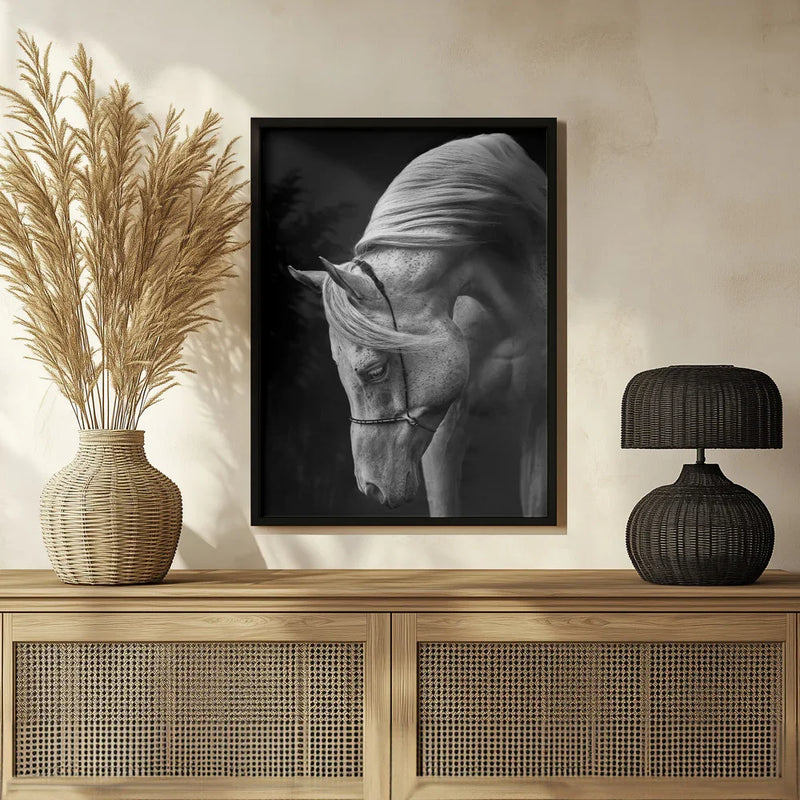 white stallion Framed Art Ulrike Leinemann | Home or Office Art