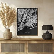 map_new york_002_black Framed Art Pictufy Studio II | Home or Office Art
