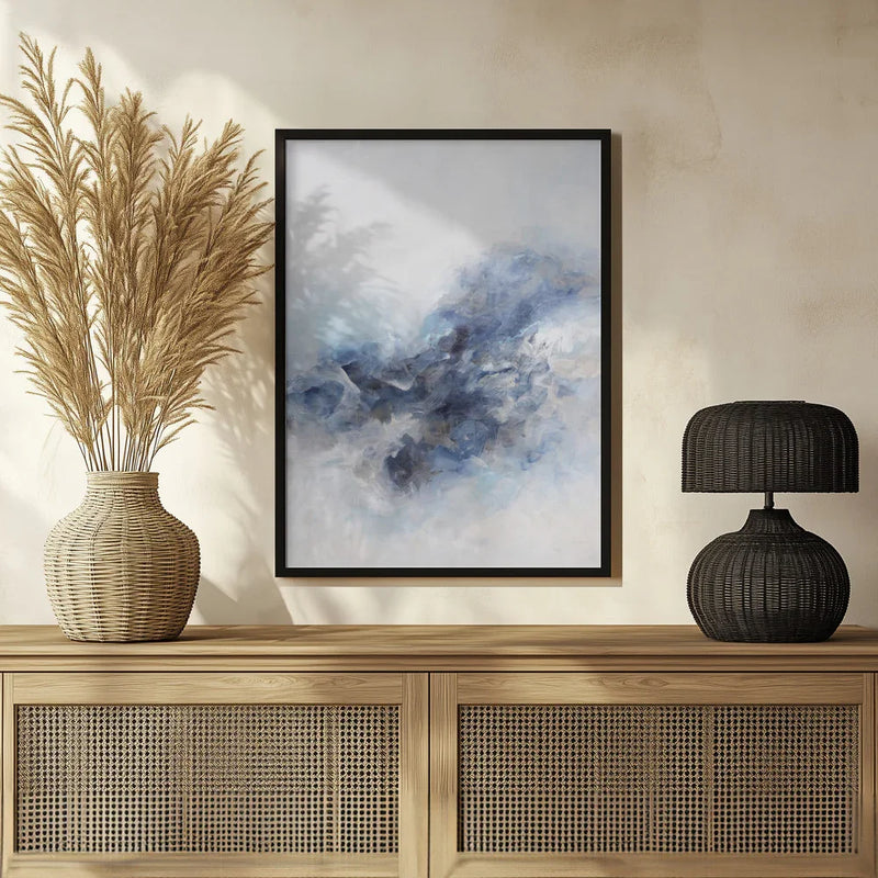 Expressionist Blue Abstract - Françoise Wattré Framed Art | Home or Office Art