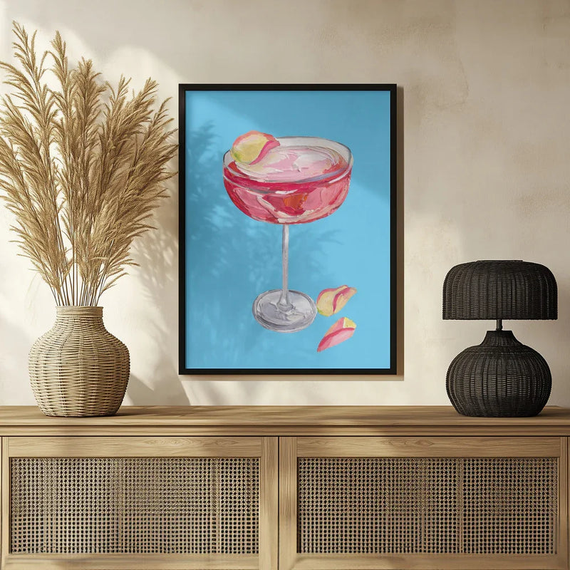 Sparkling Rose Gin Cocktail - Alice Straker Framed Art | Home or Office Art