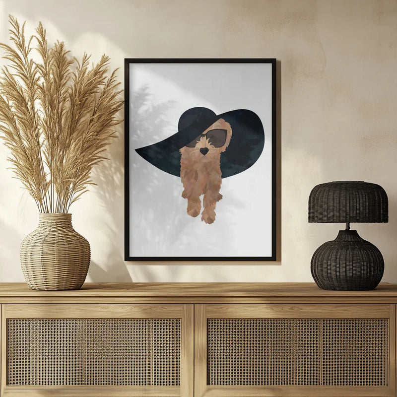 Cockapoo Sun Hat Framed Art Sarah Manovski | Home or Office Art